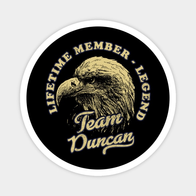 Duncan Name - Lifetime Member Legend - Eagle Magnet by Stacy Peters Art